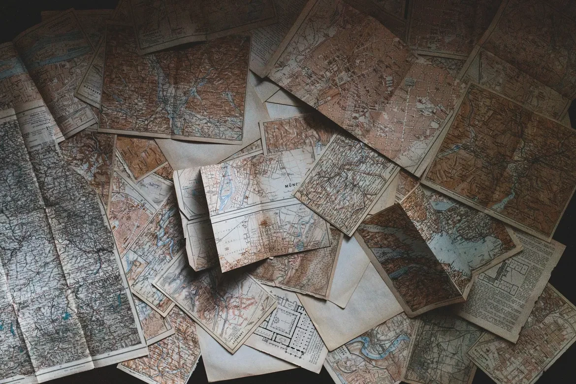 Vintage maps and historical documents representing Juneteenth history